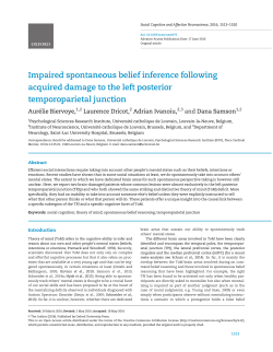 Impaired spontaneous belief inference following acquired damage