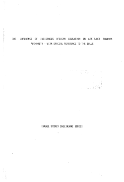 the influence of indigenous african education in attitudes towards