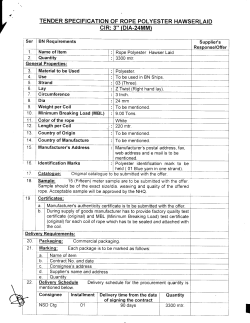 i tender specification of rope polyester hawserlaid