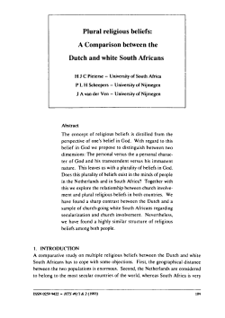 Plural religious beliefs: A Comparison between the Dutch and white