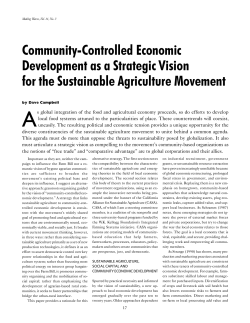 Community-Controlled Economic Development as a Strategic Vision