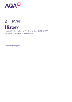 A-level History Additional Specimen mark scheme Paper 2S
