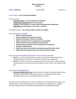 Chemistry Unit 7