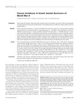 Cancer Incidence in Israeli Jewish Survivors of World War II