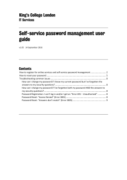 SSPR user guide - King`s College London