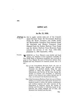 SUPPLY ACT. Act No. 23, 1958.