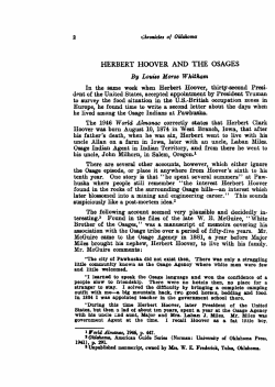 herbert hoover and the osages - Oklahoma State University