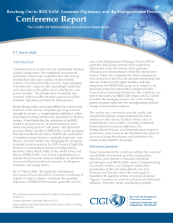 Reaching Out to BRICSAM: Economic Diplomacy and the