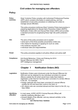 Civil orders for managing sex offenders