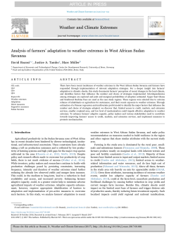 Analysis of farmers` adaptation to weather extremes in West African