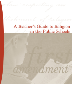 A Teacher`s Guide to Religion in the Public Schools