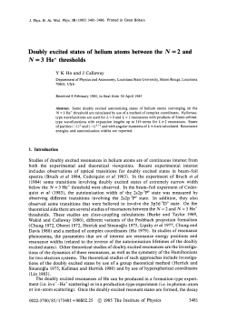 Doubly excited states of helium atoms between the N = 2 and N = 3