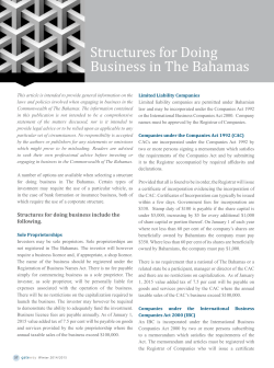Corporate Structures - Bahamas Financial Services Board