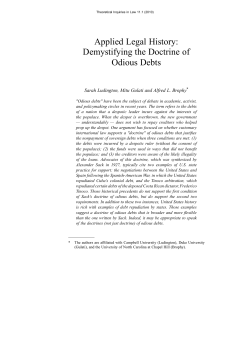 Applied Legal History: Demystifying the Doctrine of Odious Debts