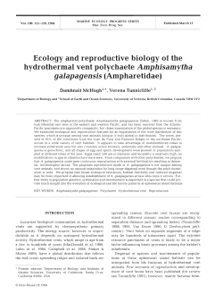 Ecology and reproductive biology of the hydrothermal vent