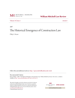 The Historical Emergence of Construction Law