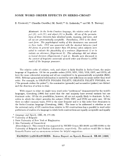 some word order effects in serbo-croat