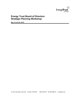 the Board Strategic Planning Workshop packet