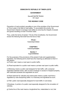 Decree-Law No. 6/2003 Of 3 April THE HIGHWAY CODE Prevention