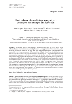 Heat balance of a multistage spray-dryer: principles and example of