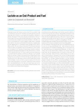 Lactate as an End-Product and Fuel