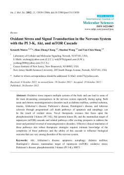 Oxidant Stress and Signal Transduction in the Nervous System with