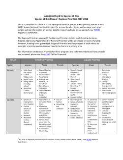 AFSAR Regional Priorities 2017-18