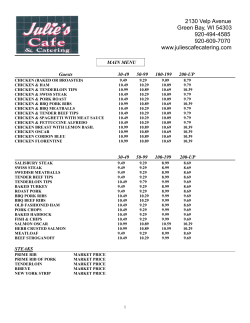 Catering Menu - Julies Cafe and Catering