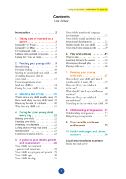 Caring for Your Child: Six Months to Two Years Old