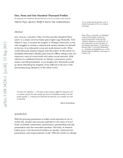 One, None and One Hundred Thousand Proﬁles