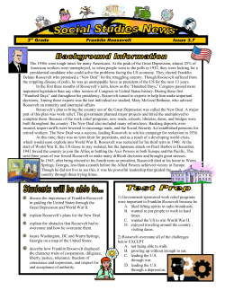 3rd Grade Franklin Roosevelt Issue 3.7