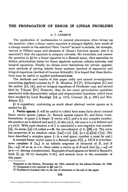 the propagation of error in linear problems