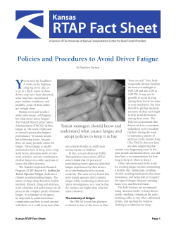 Policies and Procedures to Avoid Driver Fatigue