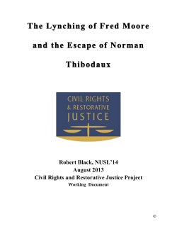The Lynching of Fred Moore and the Escape of Norman Thibodaux