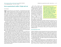 Intra-organizational conflict: Origin and cost