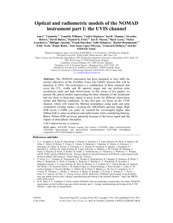 Optical and radiometric models of the NOMAD - Mars