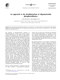 An approach to the desulfurization of