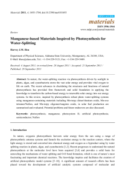 Manganese-based Materials Inspired by Photosynthesis for Water