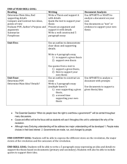 END of YEAR SKILL GOAL: Reading Writing Document