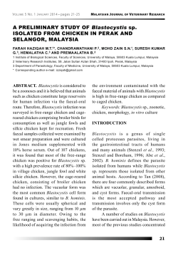 A PRELIMINARY STUDY OF Blastocystis sp