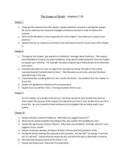 The Grapes of Wrath &ndash; chapters 7-10