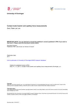 University of Groningen Contact mode Casimir and capillary force