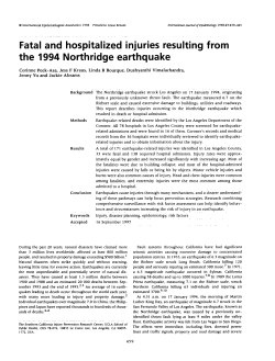 Fatal and hospitalized injuries resulting from the 1994 Northridge