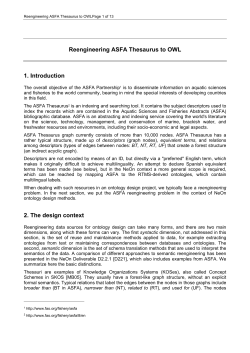 Reengineering ASFA Thesaurus to OWL 1 - STLab