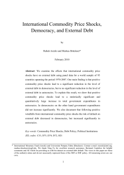 International Commodity Price Shocks, Democracy, and External Debt