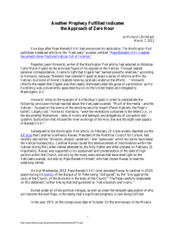 Another Prophecy Fulfilled Indicates the Approach of Zero Hour