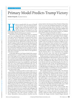 Primary Model Predicts Trump Victory