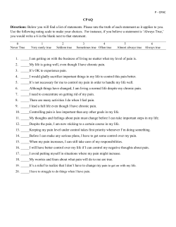 CPAQ Directions: Below you will find a list of statements. Please rate