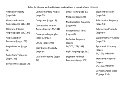 Addition Property (page 94) Alternate Exterior Angles (pages 128