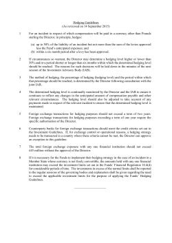 Hedging Guidelines